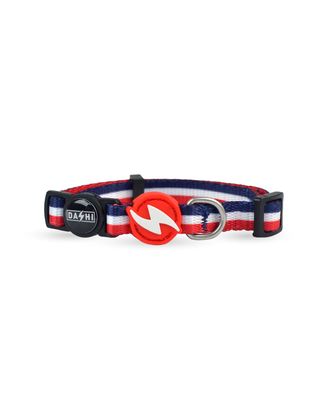 Dashi Stripes Red & Blue Cat Collar - obroża dla kota, paski czerwono-niebieskie