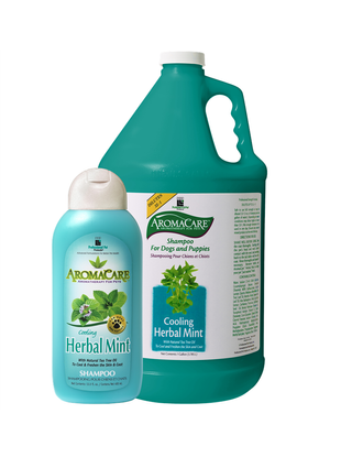 PPP AromaCare Herbal Mint Shampoo - odświeżająco-chłodzący szampon dla psa, z miętą i olejkiem z drzewa herbacianego, koncentrat 1:32