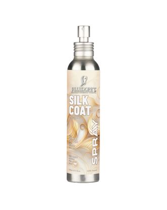FluidoPet Spray Silk Coat 100ml - profesjonalny preparat z kolagenem i keratyną, działa antystatycznie i wygładzająco, dla psów i kotów wystawowych