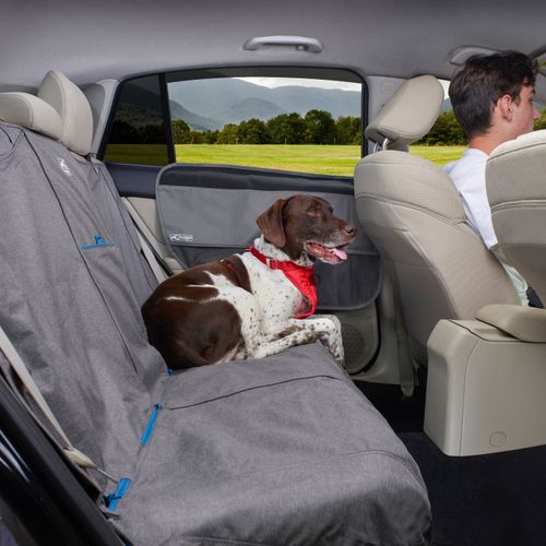 Kurgo Heather Bench Seat Cover - wodoodporny pokrowiec do samochodu dla psa, na tylną kanapę, szary