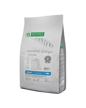 Nature’s Protection Superior Care White Dogs Adult Small Breeds Herring - karma dla białych psów małych ras, ze śledziem - 1,5kg