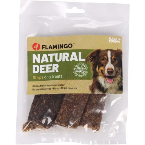 Flamingo Natural Deer 100g - naturalne przysmaki dla psa, paski z jelenia