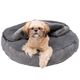 Biglo Bed Cleo Grey - sztruksowe legowisko dla psa z przykryciem, szare
