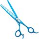 Geib Kiss Silver Blue Chunker 7.5" - degażówki groomerskie jednostronne, niebieskie wykończenie, 21 ząbków