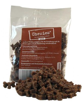 Pyszne przysmaki/treserki w postaci mini kosteczek Chewies - dziczyzna 125g