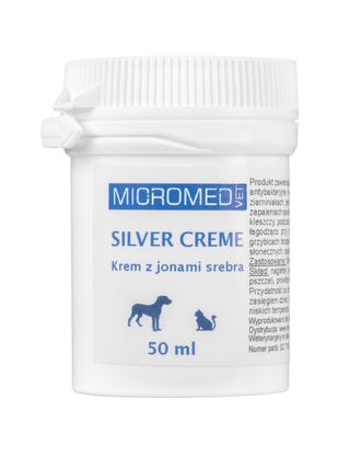 Micromed Vet Silver Creme - krem leczniczy dla zwierząt, z jonami srebra oraz ekstraktem z nagietka - 50ml