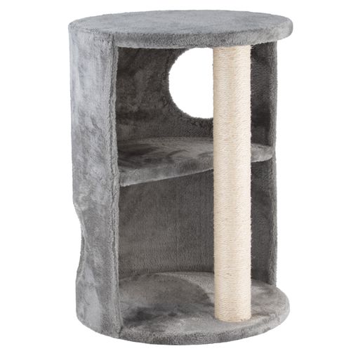 Cat&Rina Elegance Tower Grey - mini wieża dla kota z drapakiem, szara, wysokość 58cm Ø42cm