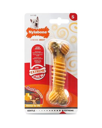 Nylabone Extreme Texture Beef & Cheese Bone - gryzak dentystyczny dla psa, smak wołowiny i sera