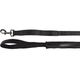 Flamingo Leash Kayga Black - nylonowa smycz dla psa, z elastyczną saszetką i 2 uchwytami, czarna, 160cm/25mm