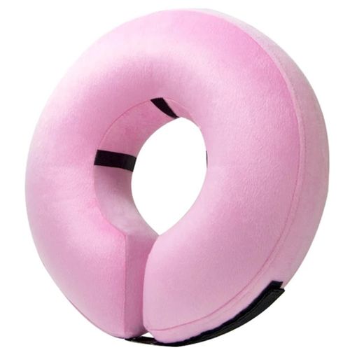 Bencmate Inflatable Collar Pink - pluszowy, dmuchany kołnierz dla psa i kota, różowy