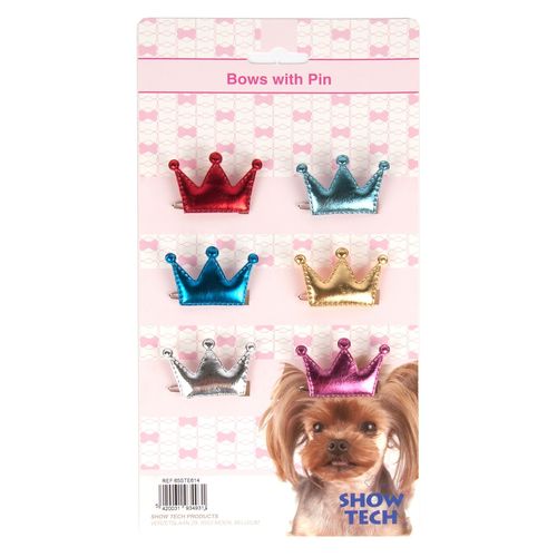 Show Tech Royal Bows 6szt. - urocze kokardki dla psa, na spince, w kształcie korony