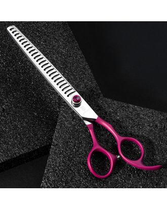 Jargem Fuchsia Chunkers 7,5" - degażówki jednostronne z satynowym uchwytem i ozdobną śrubą, 24 ząbki