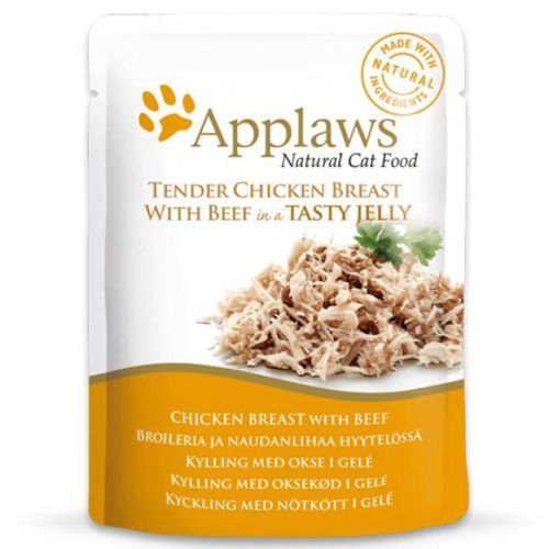 Applaws Tender Chicken Breast & Beef in a Jelly 16x70g - karma mokra dla kotów z kurczakiem i wołowiną