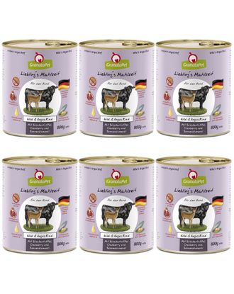 GranataPet Venison &amp; Angus Beef - bezzbożowa mokra karma dla psa, dziczyzna i wołowina - 6x 800g