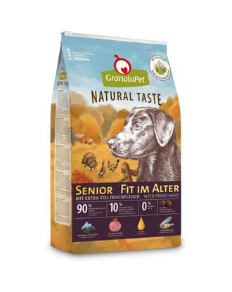 GranataPet Natural Taste Senior - bezzbożowa karma dla psa seniora, o obniżonej ilości tłuszczu 