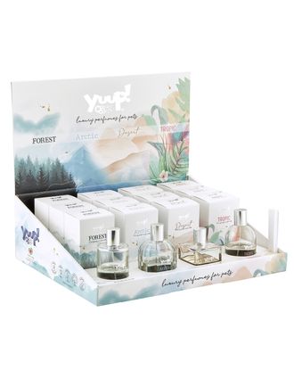 Yuup! Fashion Lux&Nature 24x100ml - zestaw perfum dla psa i kota, z ekspozytorem i testerami