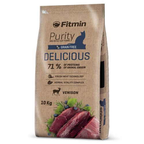 Fitmin Purity Delicious Vension 10kg - pełnoporcjowa, bezzbożowa karma dla dorosłych kotów, dziczyzna