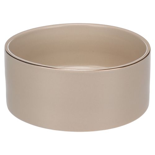 Flamingo Eram Ceramic Bowl - miska ceramiczna dla psa, kota, beżowa z błyszczącym rantem