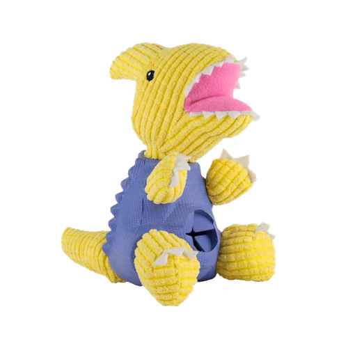 Dashi Parry Dino Toy - zabawka dla psa, dinozaur z otworem na smakołyki, niebiesko-żółty