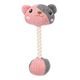 Flamingo Puppy Zoda Bear 26cm - pluszowa zabawka dla szczeniaka, głowa misia ze sznurem i piszczałką