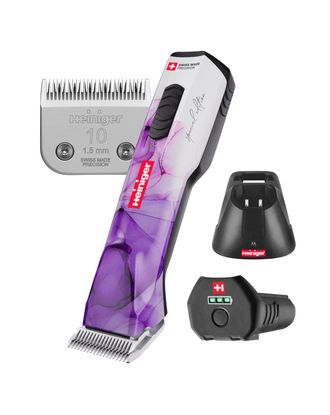 Heiniger Opal Special Edition Clipper - profesjonalna, dwubiegowa, cicha maszynka bezprzewodowa z silnikiem bezszczotkowym i ostrzem nr 10 - jeden akumulator