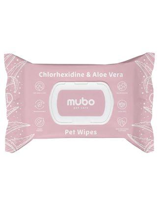Mubo Chlorhexidine & Aloe Vera Pet Wipes 40szt. - chusteczki z chlorheksydyną i aloesem dla psa i kota, 20x30cm