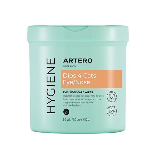 Artero Eyes & Nose Cleaner Finger Wipes 4CATs 50szt. - chusteczki do czyszczenia okolic oczu i nosa kota, zakładane na palec