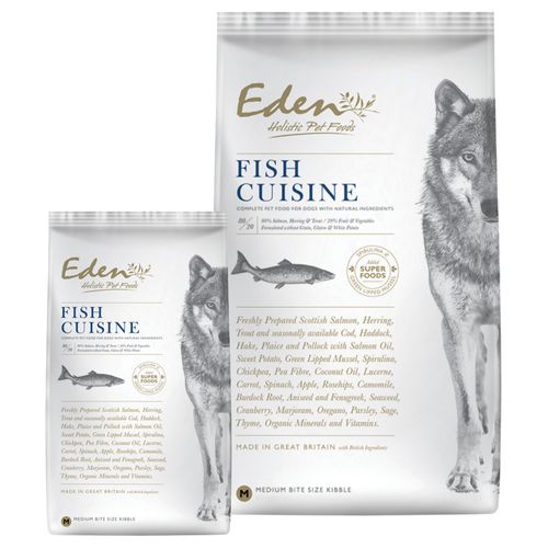Eden Fish Cuisine rozmiar M/L - karma dla psów średnich i dużych ras z łososiem, śledziem i pstrągiem
