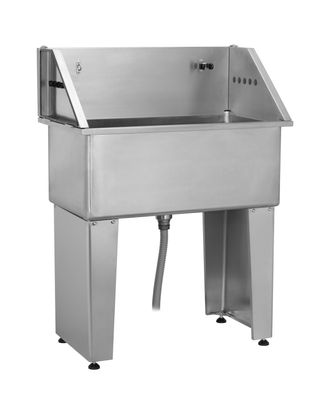 Blovi Free Standing Stainless Steel ECO Tub - wanna groomerska ze stali nierdzewnej, z opuszczanymi ściankami