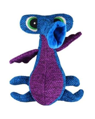 KONG Woozles Blue M 24cm - mocna zabawka dla psa, niebieski kosmita z piszczałkami
