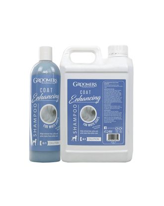 Groomers Coat Enhancing Shampoo - szampon do białej i jasnej sierści, wspomaga usuwanie plam i przebarwień, z olejkiem z wiesiołka, koncentrat 1:6