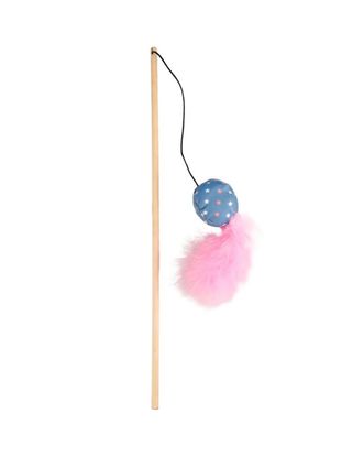 Flamingo Cat Winny Dangler - wędka dla kota z piłeczką z piórkiem, z kocimiętką