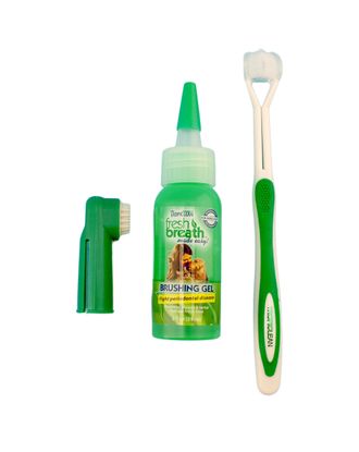 Tropiclean Oral Care Kit - zestaw do czyszczenia zębów dla średnich i dużych psów i kotów