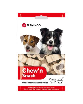 Flamingo Chew`n Snack Duo Bones 150g - smaczki treningowe dla psa, z jagnięciną i ryżem