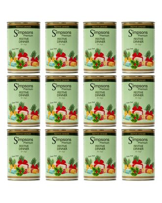 Simpsons Premium Festive Dinner - mokra karma dla psa, świąteczne danie z indykiem, kaczką i gęsią - 12x 400g