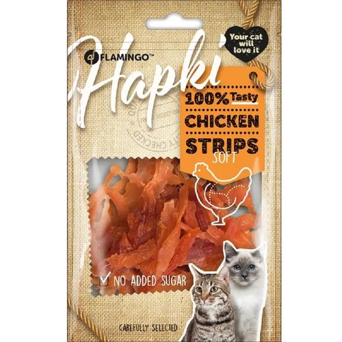 Flamingo Hapki Chicken Strips Soft 85g - smaczki dla kota, miękkie paseczki kurczaka