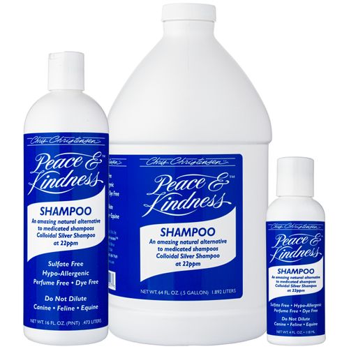 Chris Christensen Peace & Kindness Shampoo - szampon leczniczy dla psa, kota, konia, ze srebrem koloidalnym 
