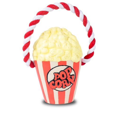 Max&Molly Pop the Corn - zabawka dla psa z liną, lateksowy kubełek popcornu z piszczałką