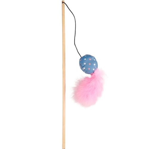 Flamingo Cat Winny Dangler - wędka dla kota z piłeczką z piórkiem, z kocimiętką
